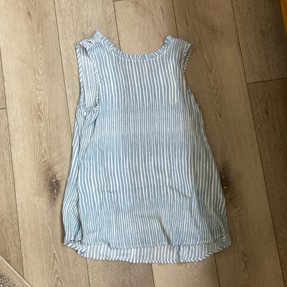 Blue and white striped Tank Top